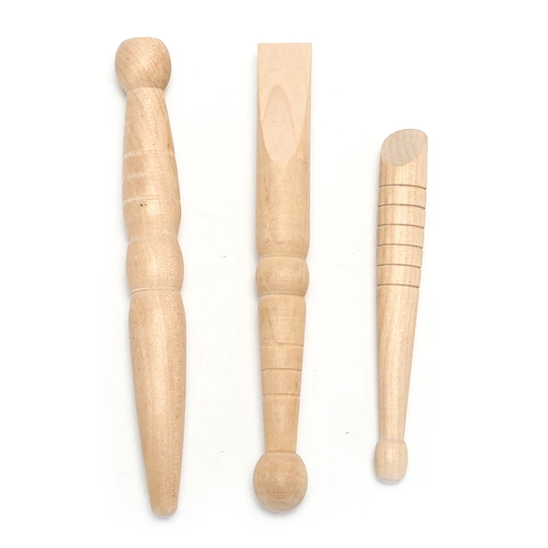 (.) 3PCS/Set Wooden Foot Body Massage Stick Relieve Muscle Relaxing Tool Massager