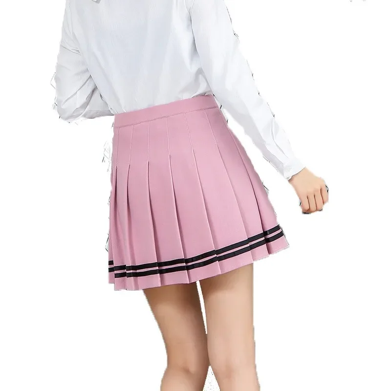 Preppy meisje geplooide rokken elastische taille zomer vintage minirokken Koreaanse streetwear lente student strips ontworpen dansrok