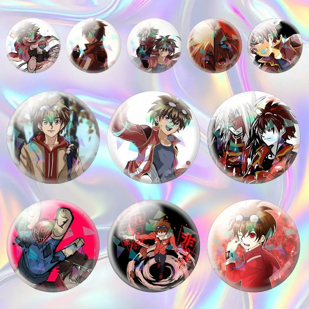 Broche de Anime Bakugan Den Kuzo de 75mm, 44mm, 25mm, Accesorios para Mochila, Sombrero, Juguetes, Insignia