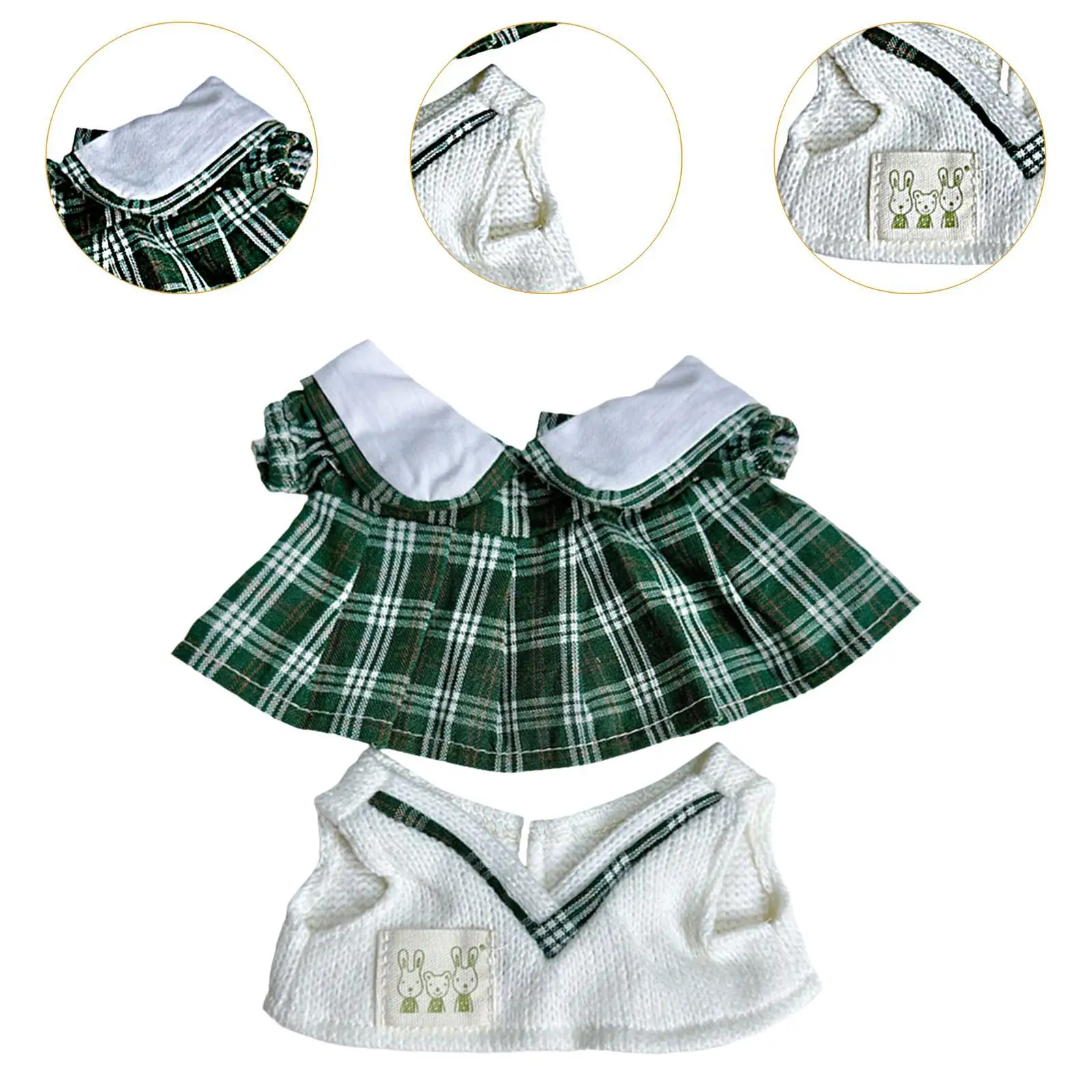 Roupas adoráveis para bonecas da moda de 20 cm – Conjunto de vestido e suéter