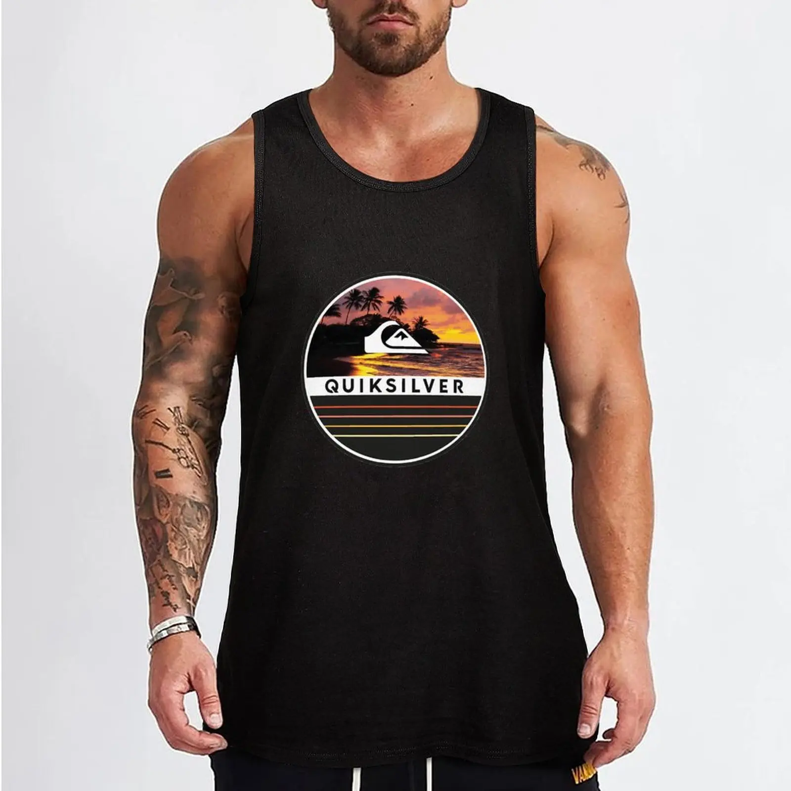 Sunset Beach Holiday Surf Merch Tank Top Male clothes sleeveless t-shirts for men T-shirts men