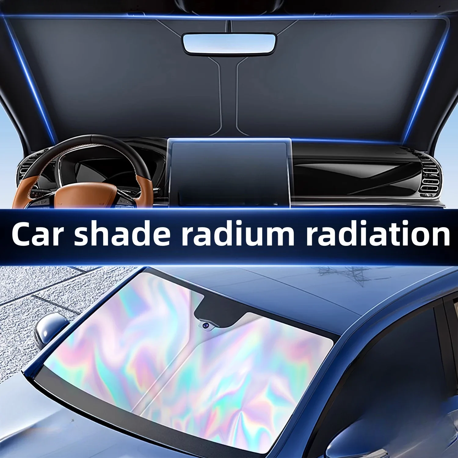 

Laser car sunshade window sunshade with sun protection and heat insulation inside the car general front windshield shade cover