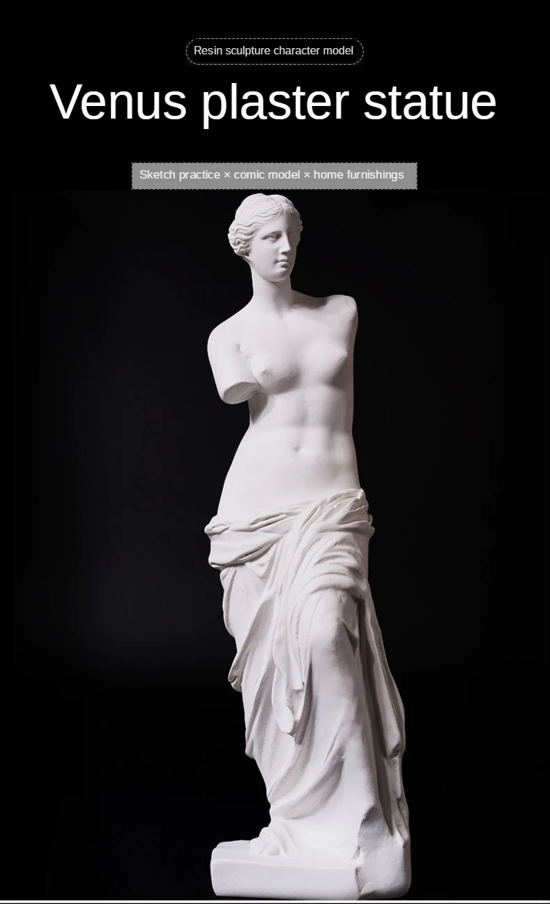 Plaster Statue of Venus with Broken Arm 29cm Sketch Copy Resin Plaster Model Art Teaching Aid Studio HomeDecoration Small Statue