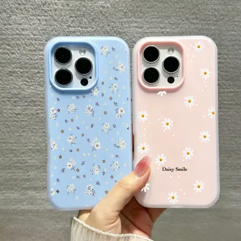 Fashion Tender Daisy Flower Phone Case For Google PIXEL 7 8 9 10 Pro XL 7A 8A 5G Casing 2 In 1 Jelly Hard TPU Candy Color Cover