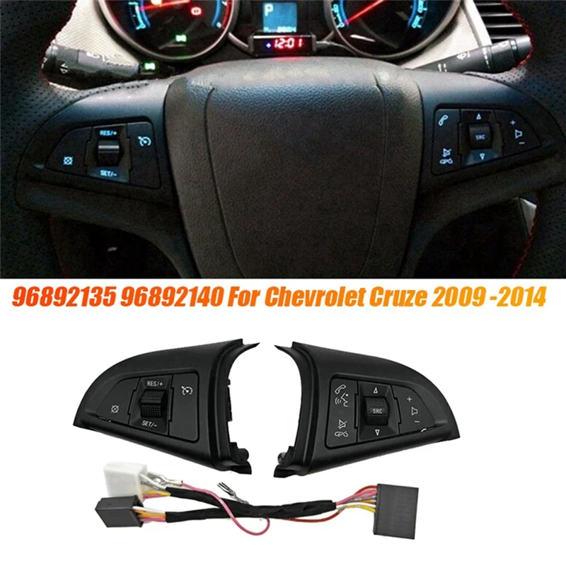 1Pair 96892135 96892140 For Chevrolet Cruze 2009 -2014 Car Steering Wheel Button Cruise Speed Control Switch With Wire