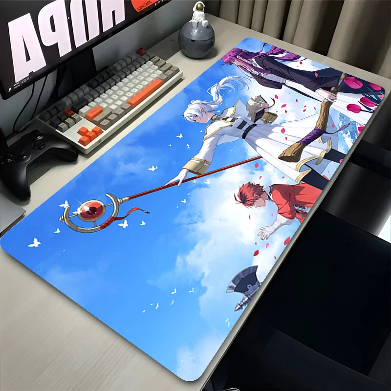 Mouse Pad XXL Kawaii Girl Fern Frieren At The Funeral Mausepad Large Laptop Gaming PC Accessories MousePad Rubber Anime Desk Mat