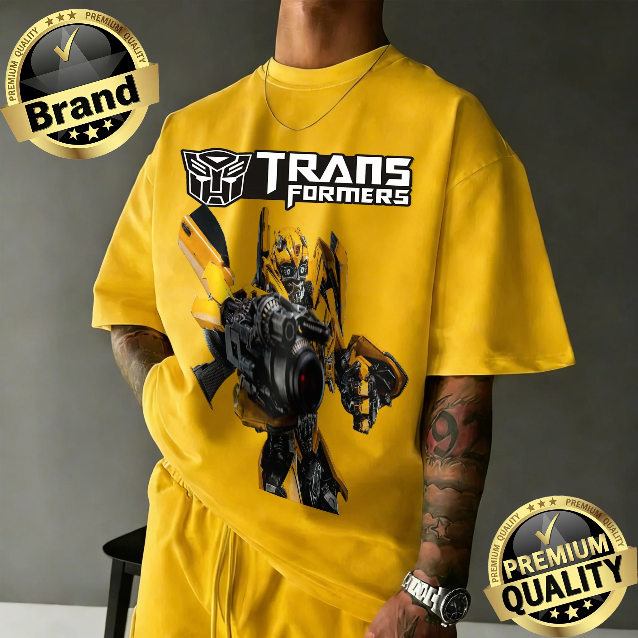 

2026 Summer Hasbro Transformers Bumblebee Graphic Brand Print T-shirt Unisex Tops Sleeve Loose Oversize Vintage Y2K Breathable