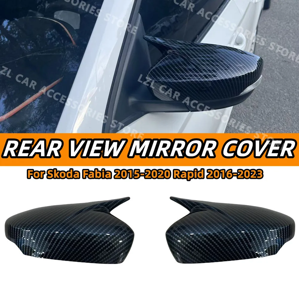 

Horn Pair Rearview Mirror CoverFor Skoda Fabia 2015-2020 Rapid 2016-2023 Side Reversing Mirror Cap Rear View Mirror Trim