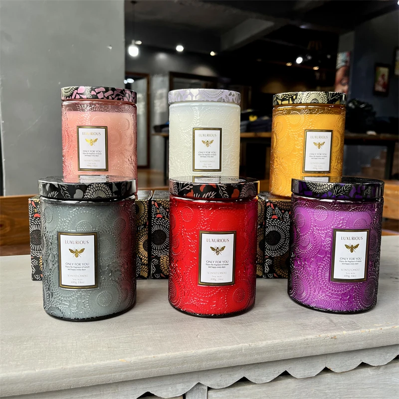 [Five-star fragrance] Glass scented candle with hand gift Bedroom fragrance