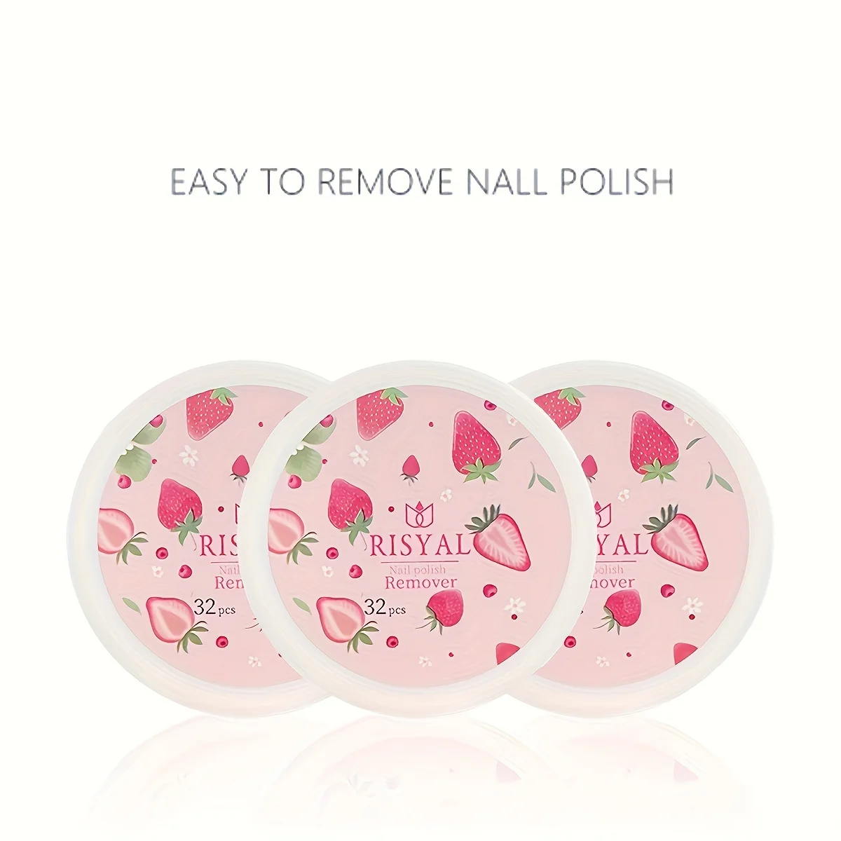 32 Stück/Box Erdbeer-Nagellackentferner-Pads, weiche, saugfähige Tücher für die einfache Maniküre- und Pedikürepflege