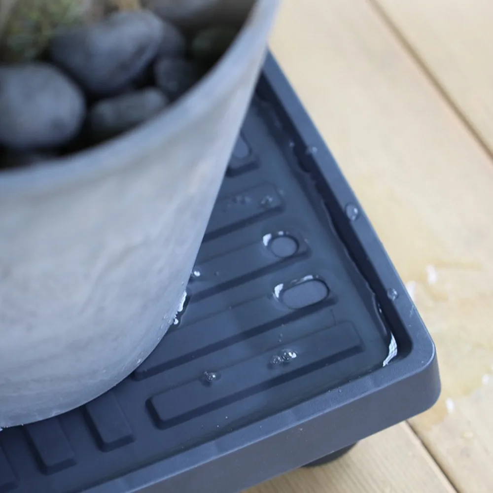 Mobile Flower Pot Stand Trays Plastic Multifunctional Flowerpot Tray Anti Rotting Root with Wheels Flower Disc Base Gardening