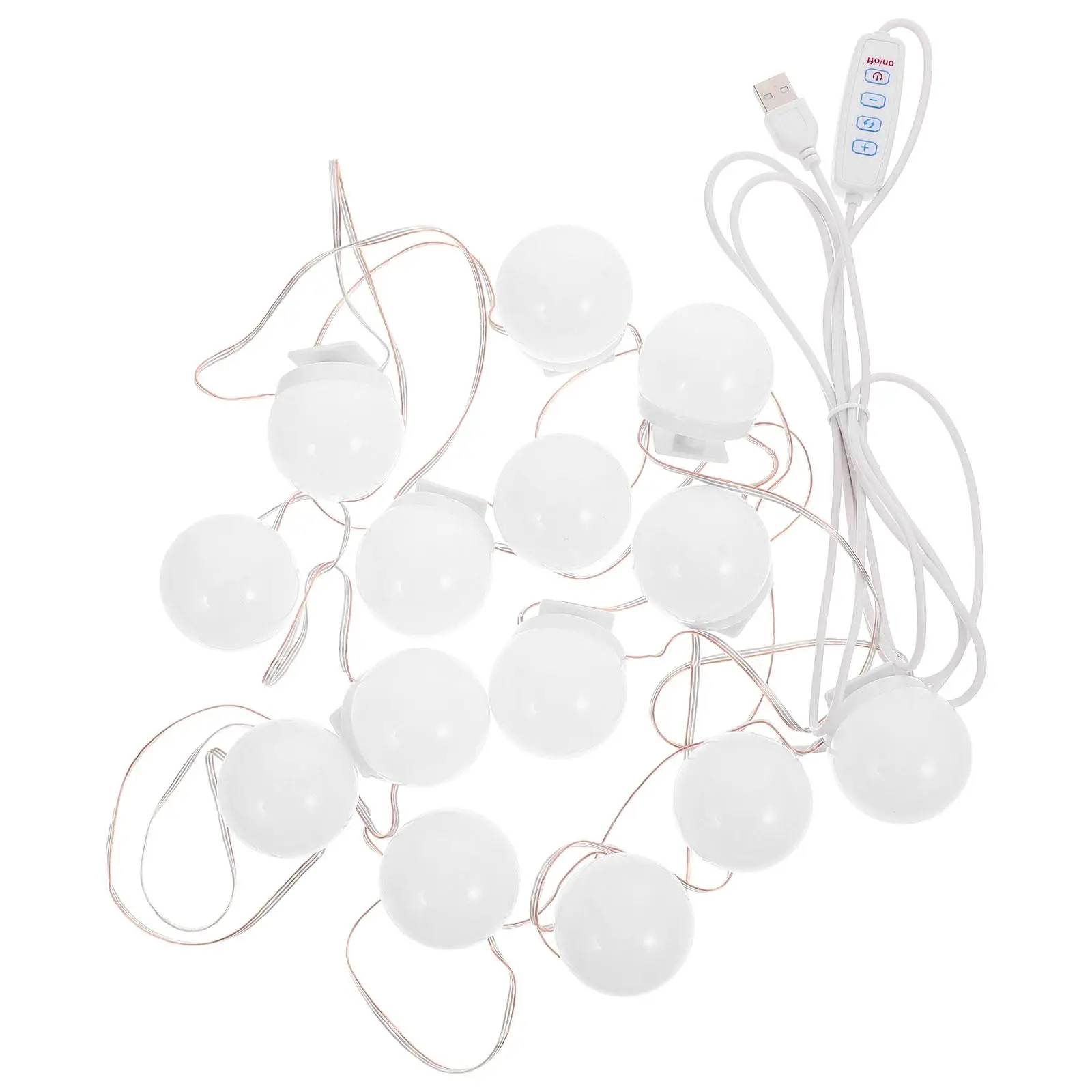 

14 Pcs Vanity Mirror Light Bulb Beauty Lamp Make-up Supply Round Front LED Makeup Plastic Bench