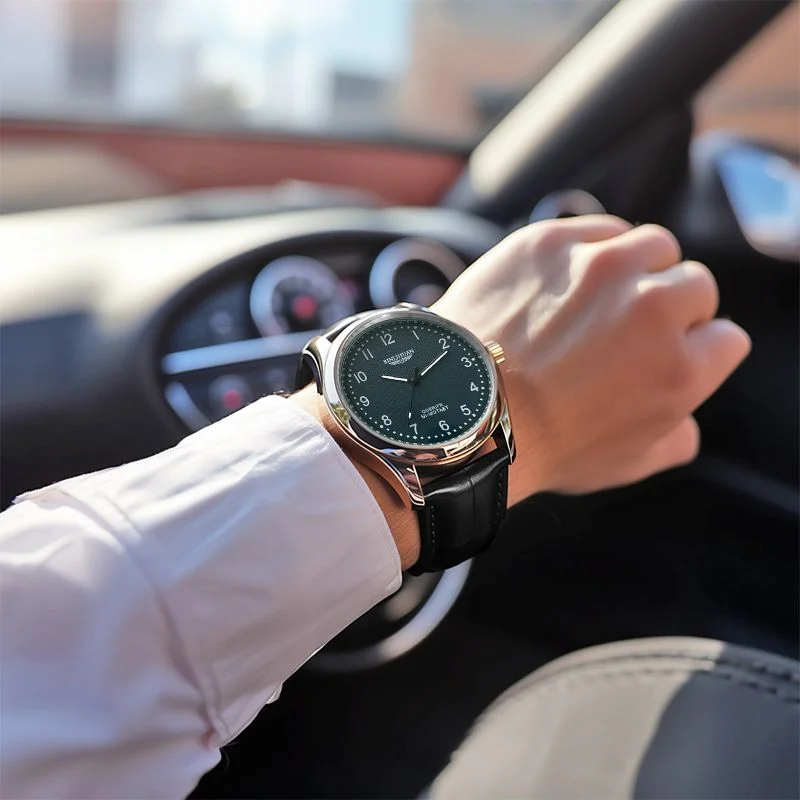 Relógio de quartzo masculino de negócios de luxo marca superior pulseira de couro à prova dwaterproof água bonito relógio de pulso para homem 2025 novo modelo