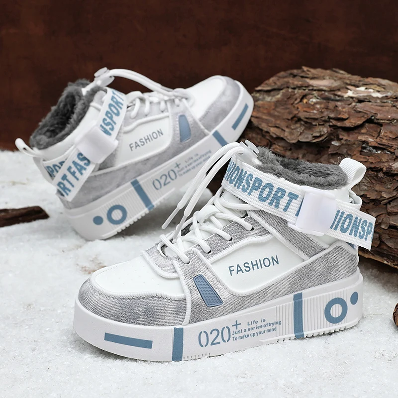 

Детская обувь для досок, зимняя теплая удобная уличная прогулочная хлопковая обувь для подростков, новые нескользящие повседневные кроссовки для детей