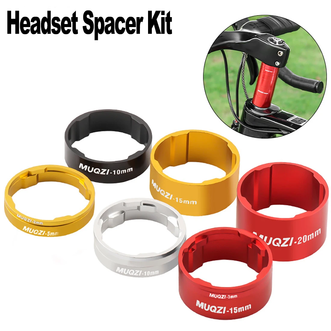 Headset Spacer Kit 28.6mm Bike Fork Washer With Stem Top Cap MTB Road Bicycle Accessories