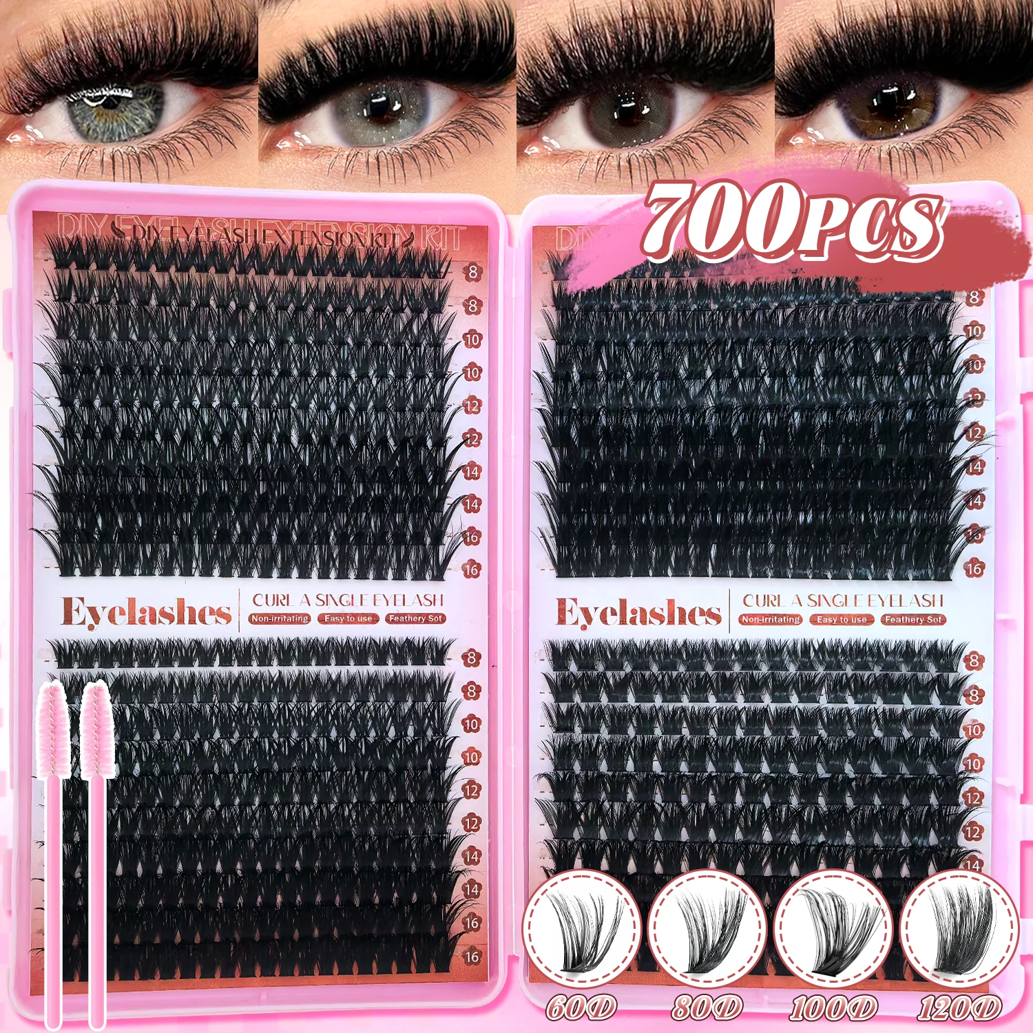 D Curl Eyelashes Clusters Begi - Beauty Makeup Book recension och pris