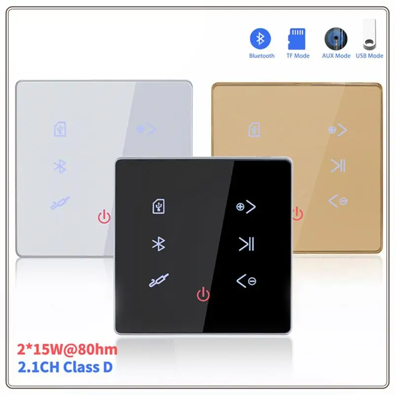 Надежный усилитель Bluetooth на стене USB SD-карта музыкальная панель умный дом фон аудиосистема стерео для ресторана отеля, синий