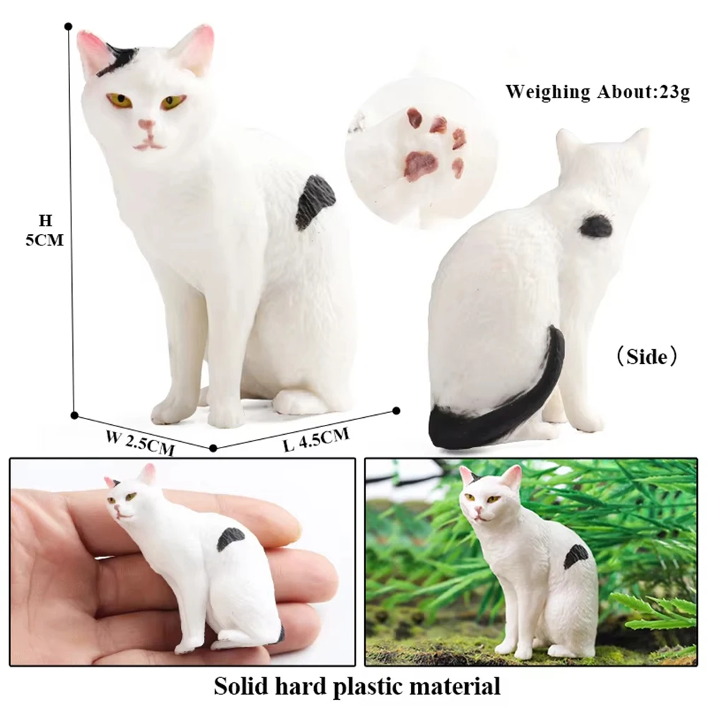 Cute Realistic Cat Figurine Car Decor Simulation Kitten Ornament For Dashboard Sill Auto Interior Accessory Home Decor Figurines