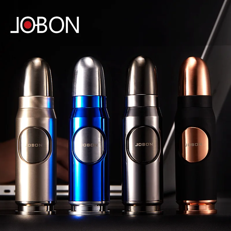 JOBON Windproof Butane Gas Lighter Bullet Metal Turbo Jet Igniter BBQ Airbrush Flame Straight Fire Blue Flame Cigar Lighter