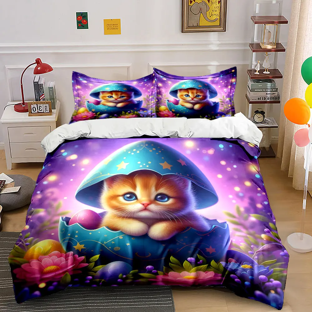 

Magical egg with spring blossoms Print Bedding Set 1 Duvet Cover 2 Pillowcases for Adult and Children Luxury Gift Full Size