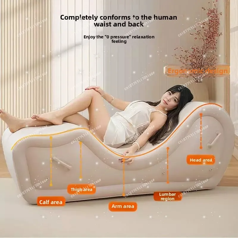 Simple Lazy Sofa Recliner Fully Automatic Outdoor Portable Air Cushion PVC Inflatable Sofa Chair