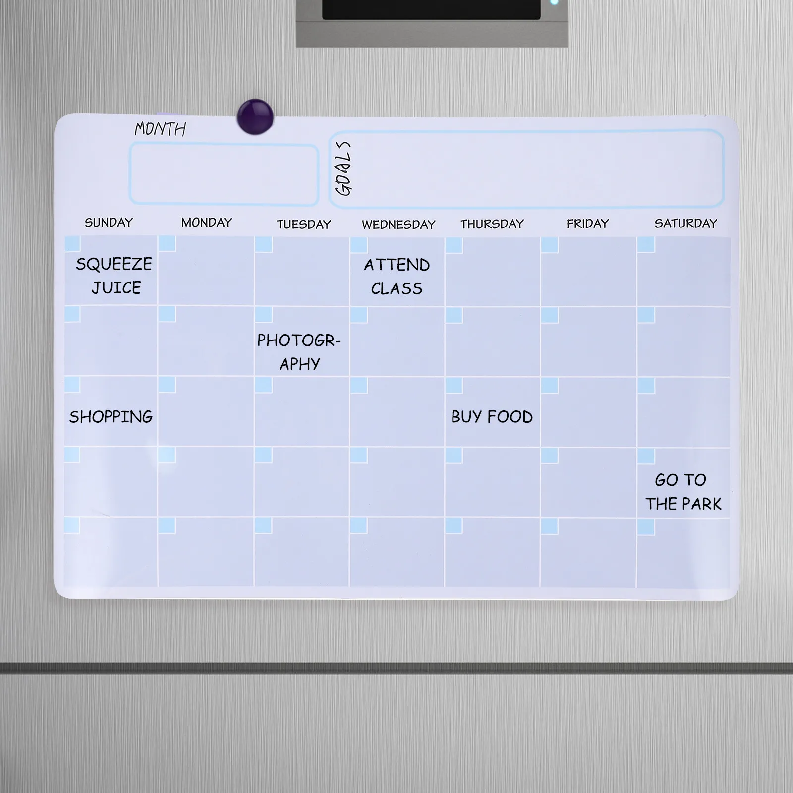 

Magnetic Erasable Refrigerator Calendar Planner Board for Weekly Meal Prep Shopping List Weight Loss Diet Tracking Fridge