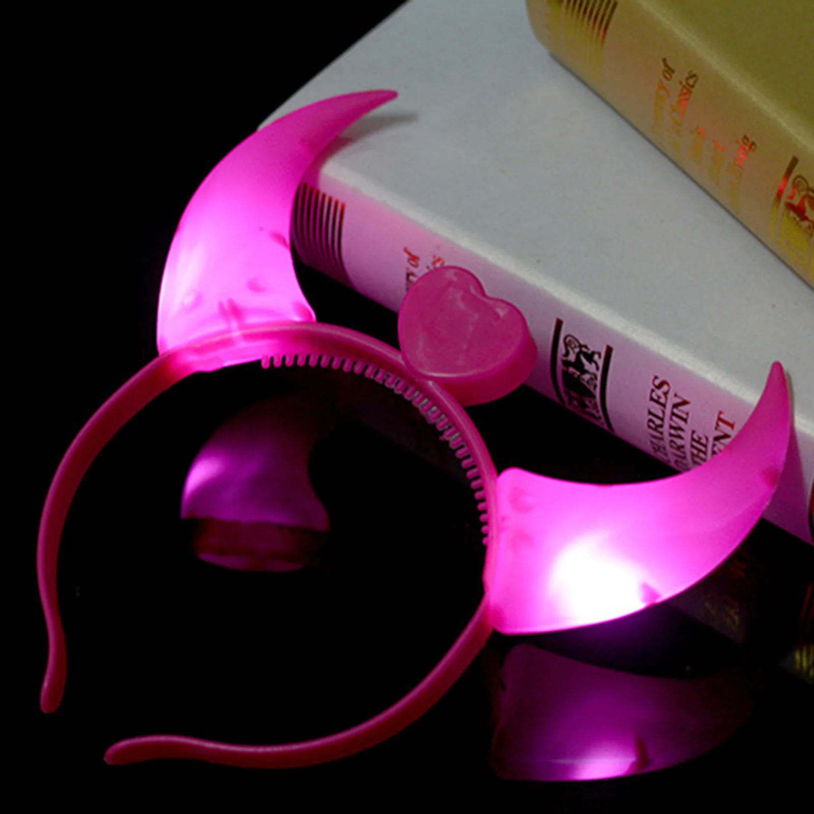 هالوين توهج القرن الشيطان زي عقال تضيء Led إكسسوارات الشعر للنساء زي الحفلات التنكرية