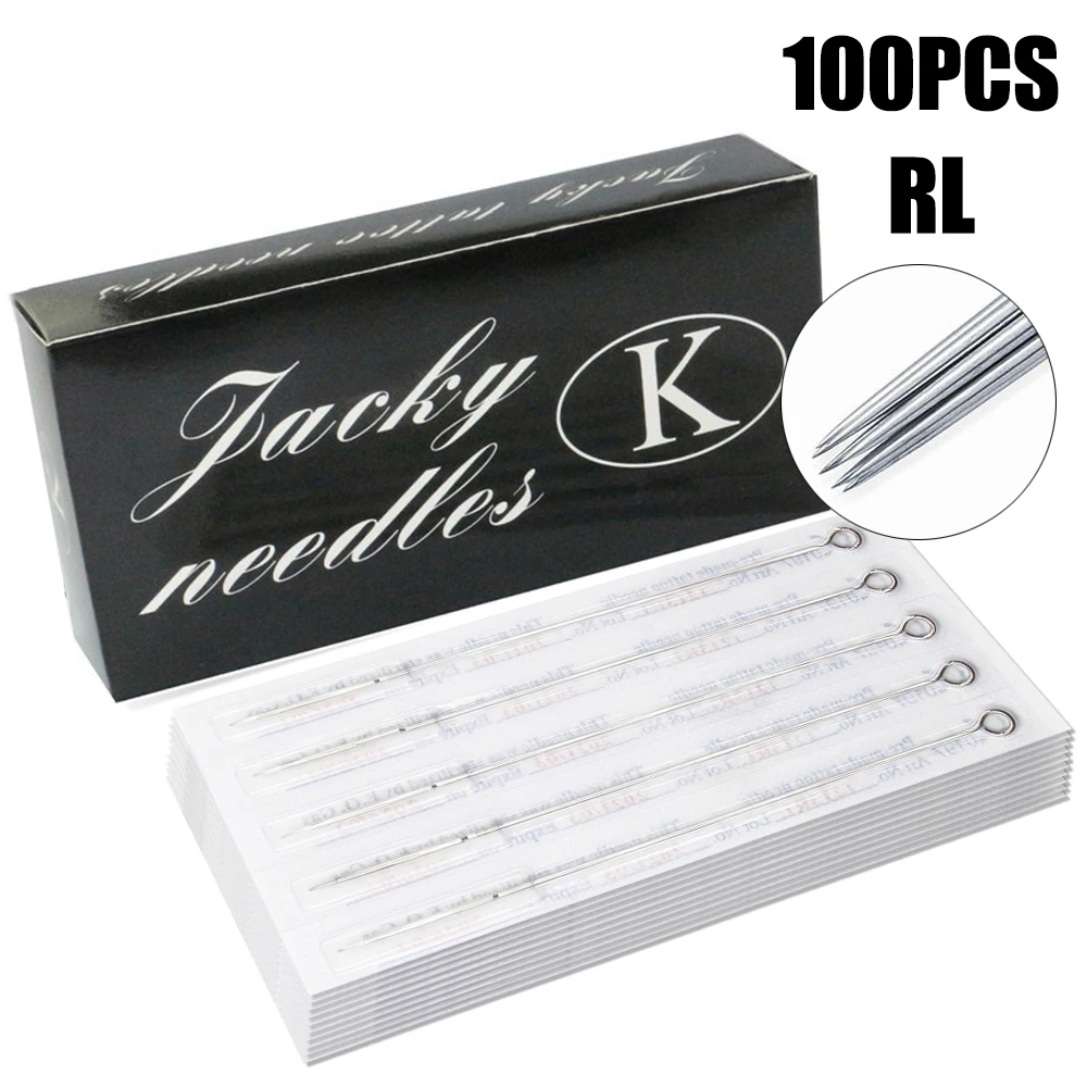 

100PCS Disposable Sterile Round Liner Tattoo Needles for Standard Tattoo Machine and Grips 1/3/5/7/9/11/13/15RL