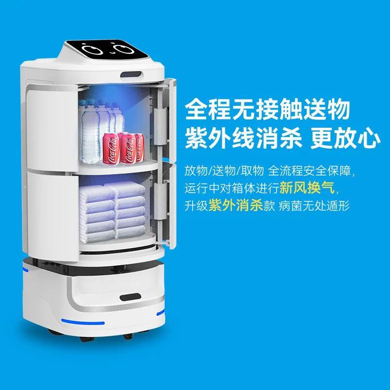 Robôs de entrega de hotel, entrega de comida para viagem em hotel