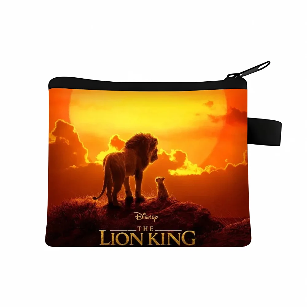 Mufasa Lion King portamonete Disney Movie Anime Cartoon Print Wallet Portable Men Office Storage Mini Bag regalo di compleanno Kids Girl