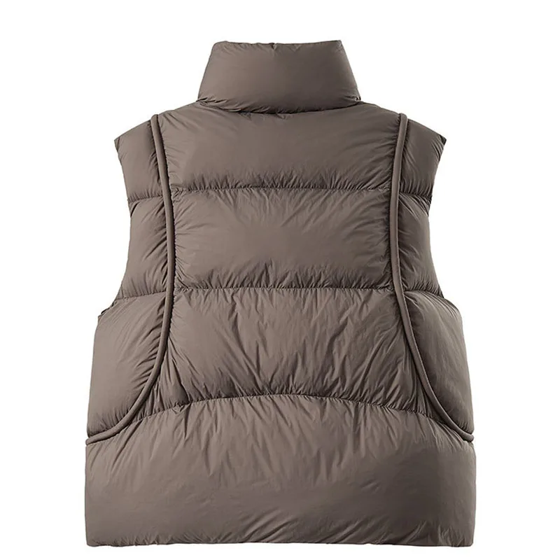 2025 nuevo chaleco de mujer muy esponjoso 90 chaleco de plumón de pato blanco moda femenina Otoño Invierno chaleco de mujer