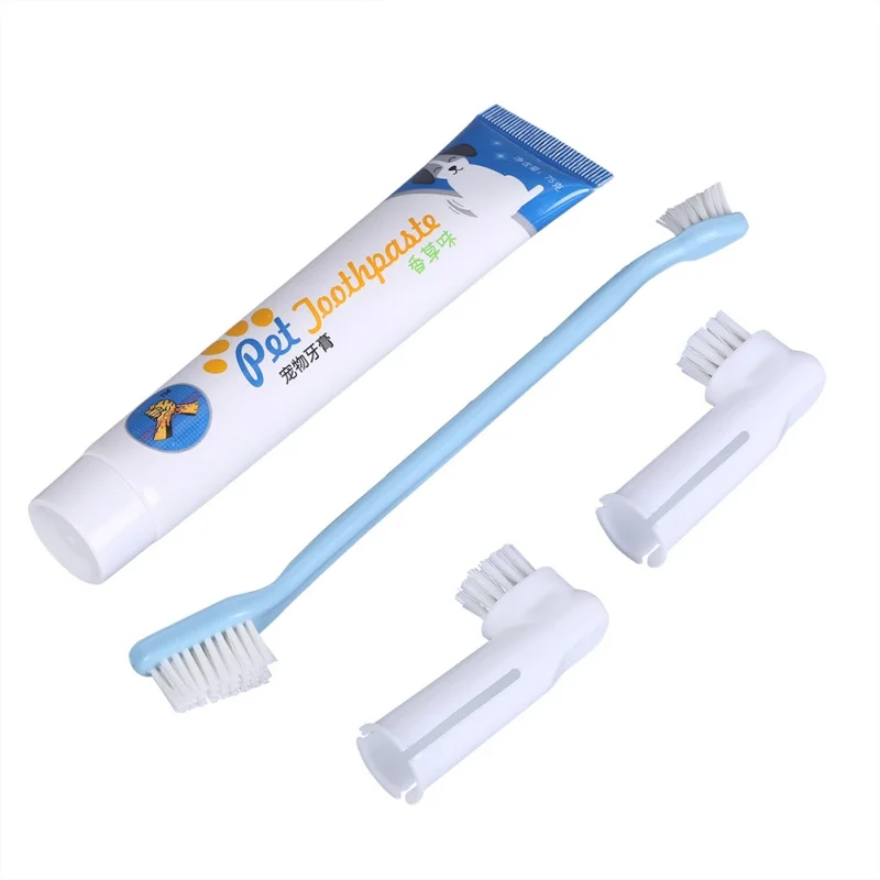 Pet  Dog Toothbrush Set Pet Supplies Dog Toothpaste Toothbrush Oral Care Set for Cats and Dogs Pet Cleaning Tooth