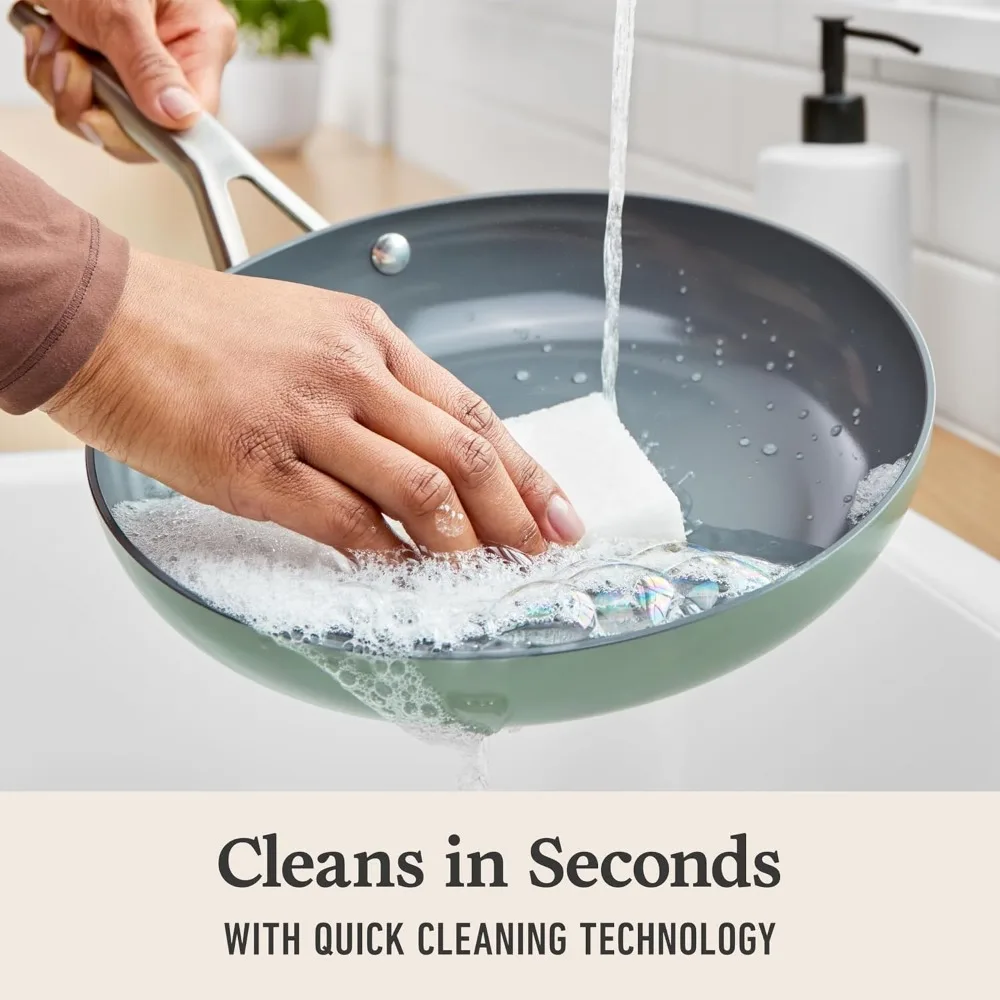 

Ceramic Nonstick 8" & 10" Frying Pan Set - PFAS-Free, Oven Safe, Dishwasher Safe for Healthy Cooking