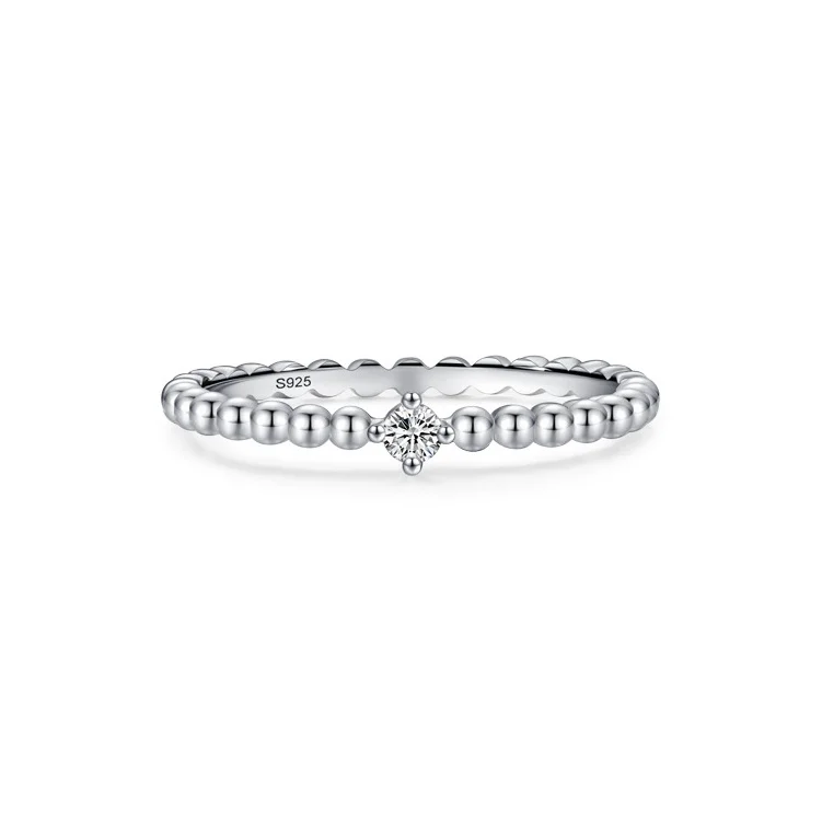 

Female European American Light Luxury S925 Sterling Silver Zircon Ring