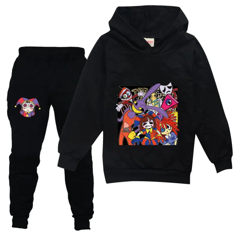 L'incredibile circo digitale vestito cosplay felpa con cappuccio bambini Pomni Jax travestimento panni vestito ragazze outfit felpa pantaloni set ragazzo
