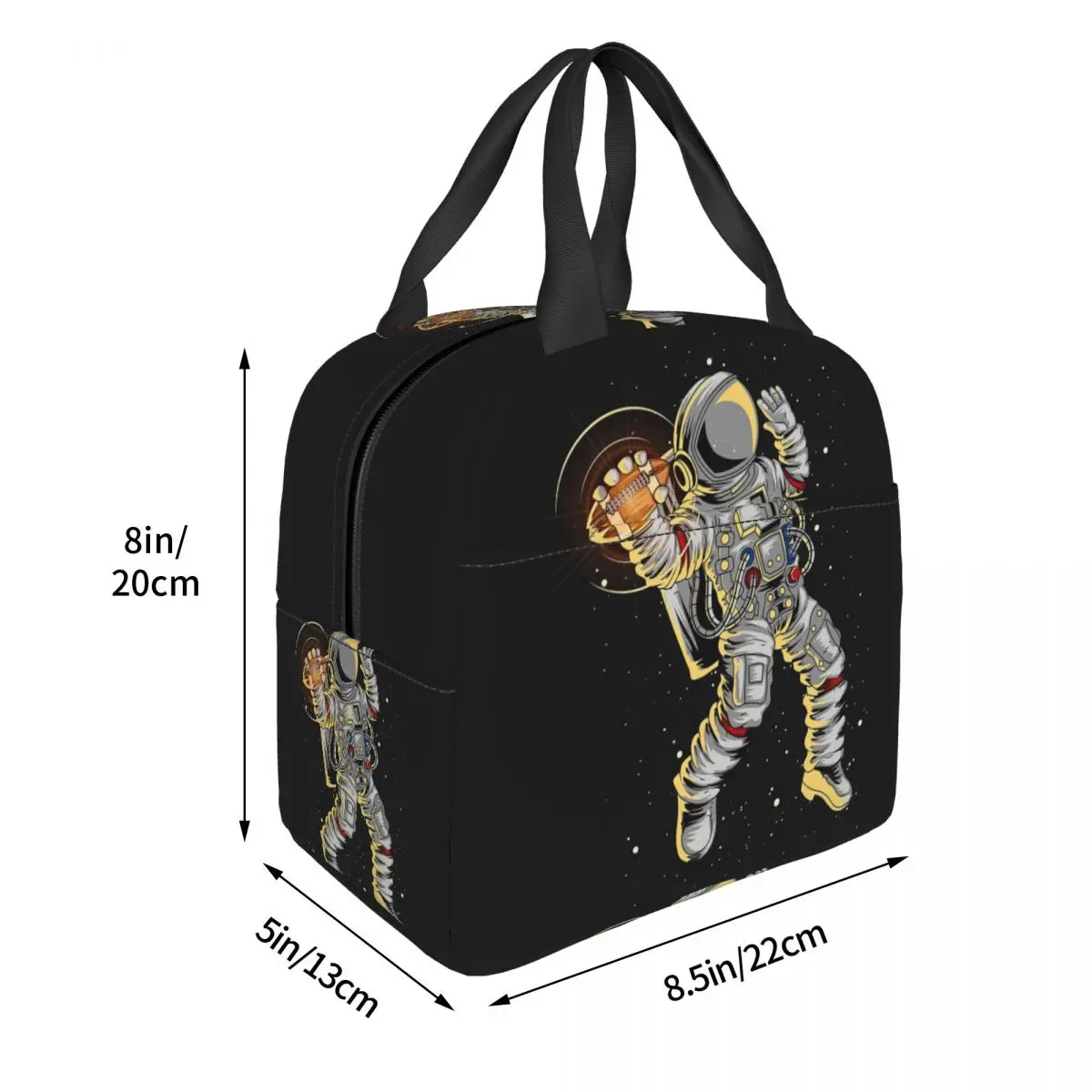 Astronaut Playing Basketball In Space Insulated Lunch Bag for Women Children Portable Food Boxes Thermal Lunch Box Tote