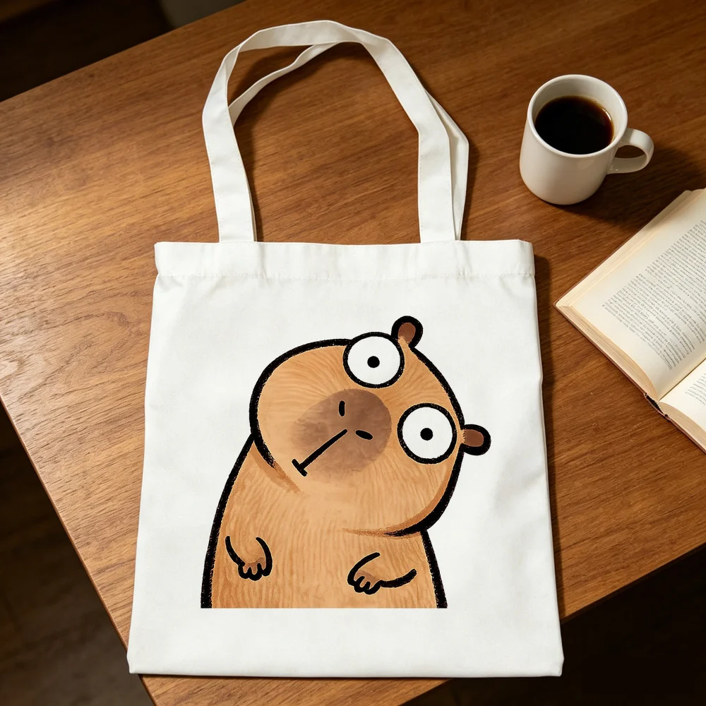 Capybara tote bag shopper einkaufstasche canvas  torba na zakupy femme