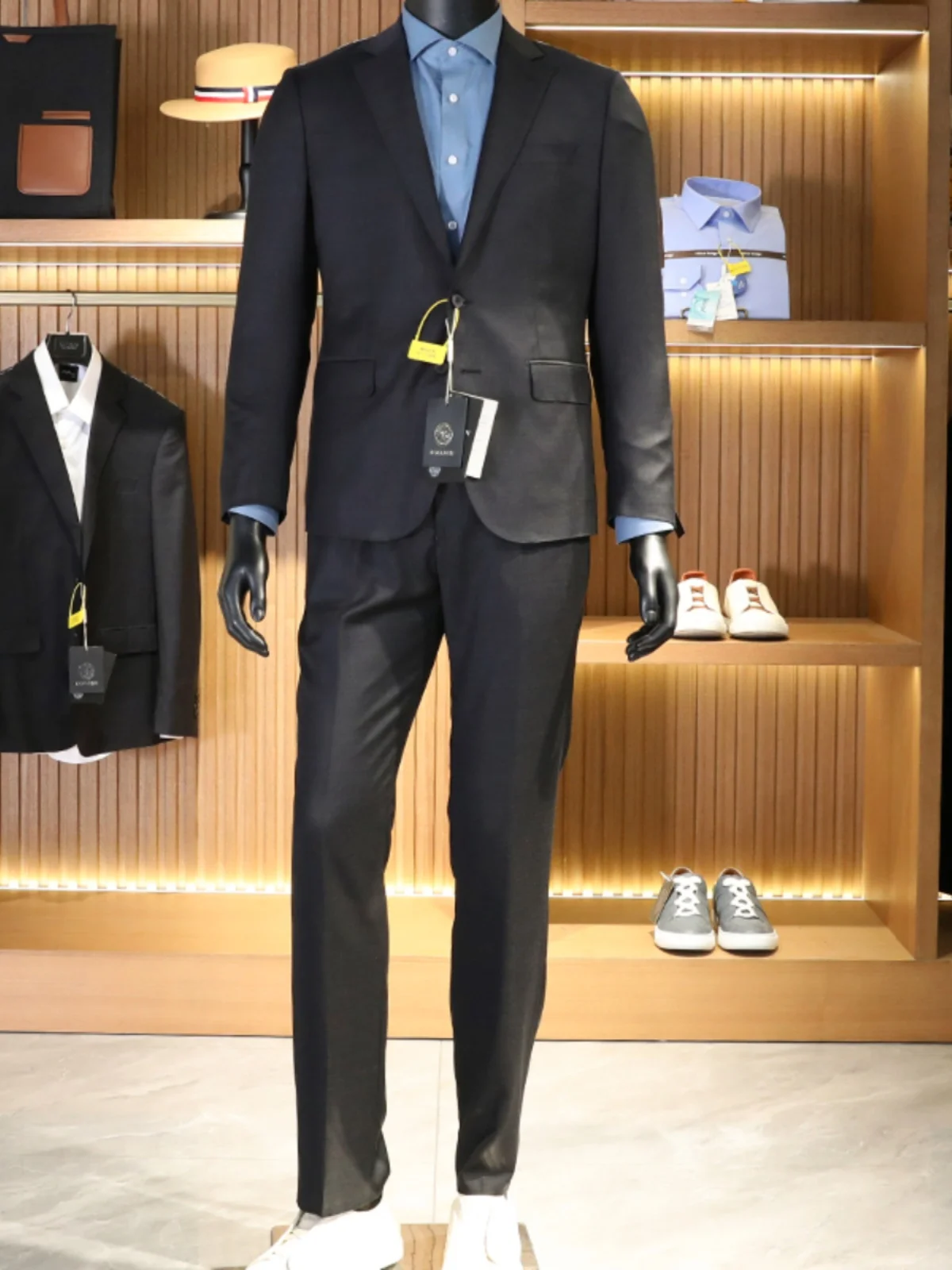 High Luxury Men's Autumn Winter Woolen Suit Pants Set Fashionable Urban Style Two Button Single Row Standard Fit European Simple