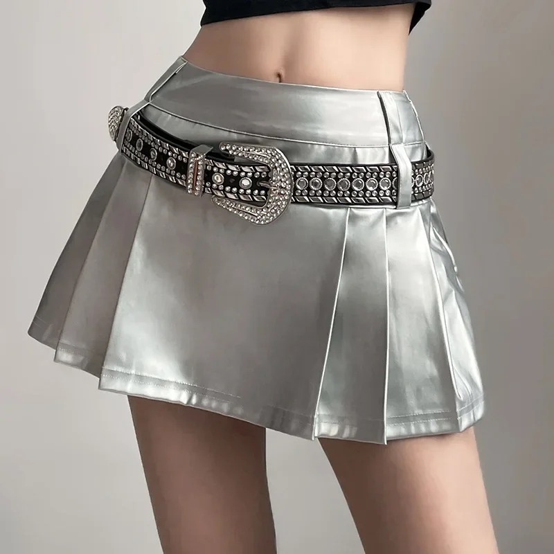 

Punk Sliver Skirt Women Mall Streetwear High Waist Pleated Harajuku Cyber Emo Alternative Rave Outfit Female Falda Sexy Mujer