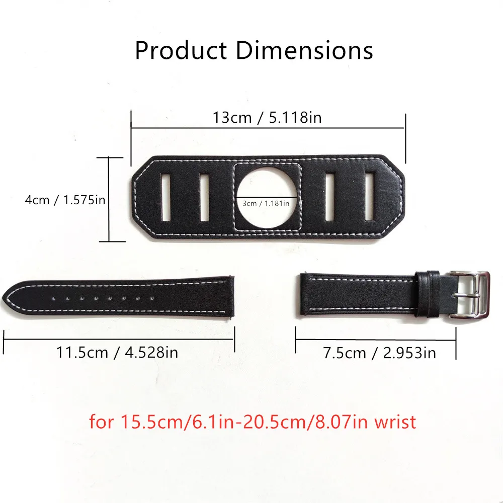 Leather Bracelet for Samsung Galaxy Watch 6 Classic 5 Pro 4 3 41/45mm Active 1 2 Band for Huawei GT 2 3 4 42/46mm Men Women Loop