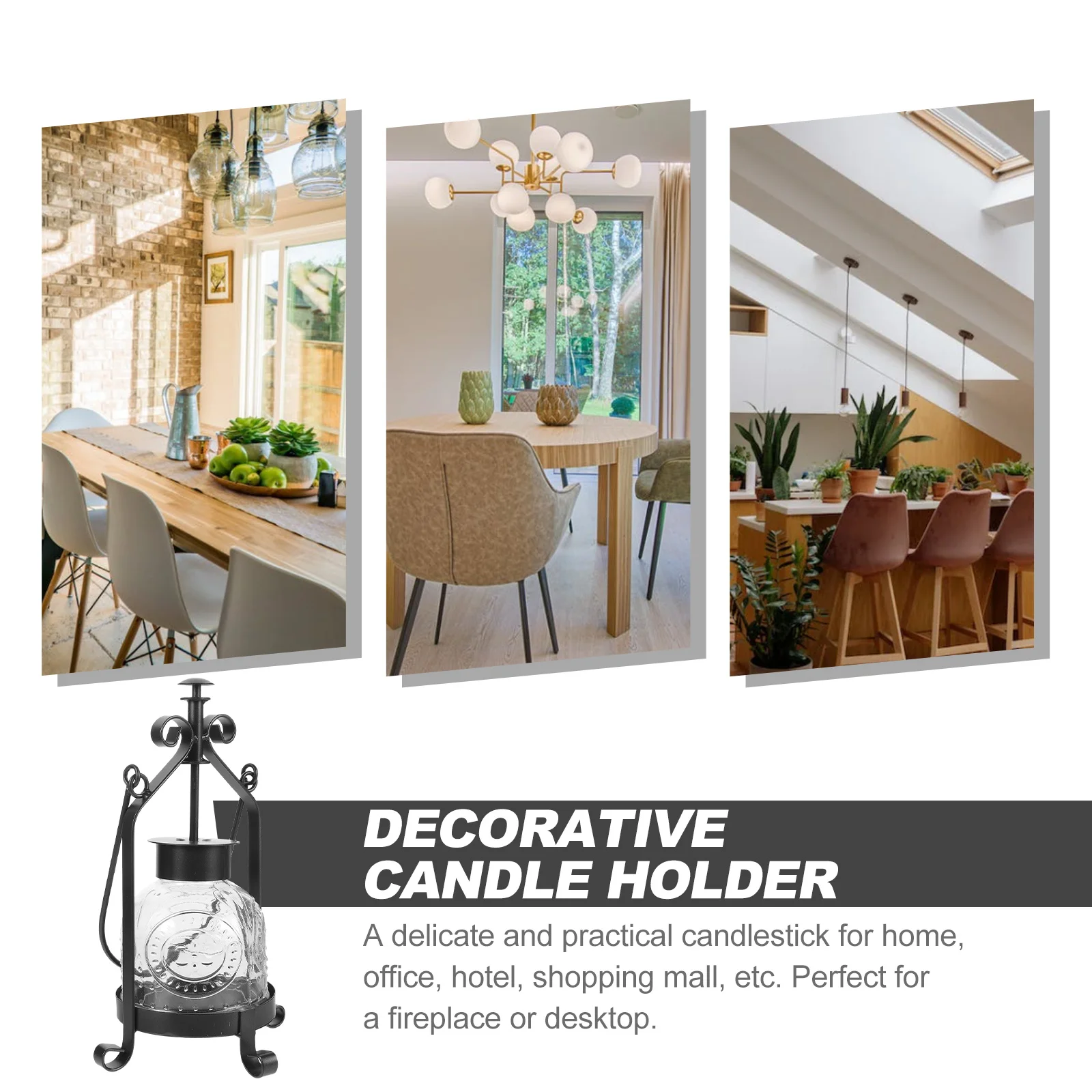 

Vintage Oil Lamp Design Holder Romantic Iron Art Tabletop Stand Decorative Desktop Centerpiece Wedding Candlestick