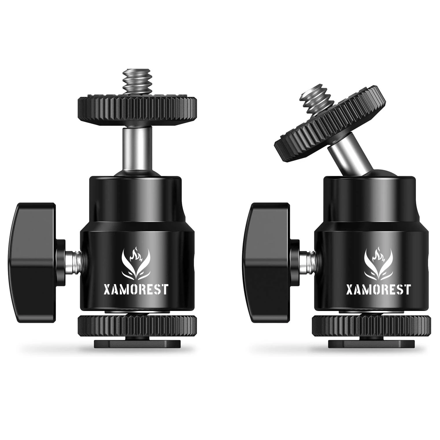 دعامة أحذية باردة للكاميرا من XAMOREST، رأس كروي مع محورين، تأتي مع براغي مقاس 1/4 بوصة