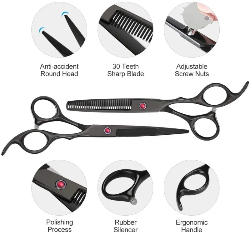 Wingsbro 6,5" Professionelles Haarschere-Set für Schönheitssalons, Haarschneideschere, Friseur-Profi-Haarschere-Set – Detail 4