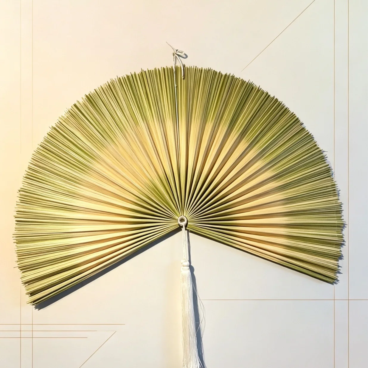 New Chinese-style Bamboo Woven Decorative Hanging Fan, Creative Wall Hanging Fan for Hotel Bedroom, Gift Decorative Fan image 3