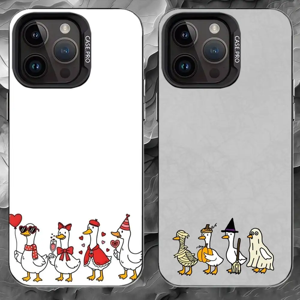 

Minimalist cartoon festival duck Phone Case For iPhone 17 16 15 14 13 12 11 Pro Max Plus Silver Matte Black Cover