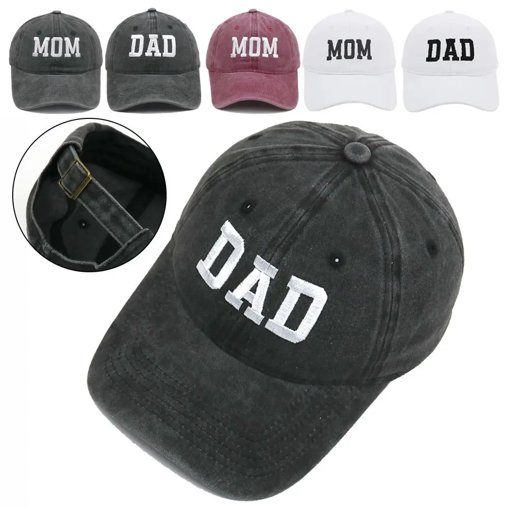 Visors DAD MOM Embroidery Baseball Caps Fashion Hiphop Adjustable Distressed Faded Cap Vintage Baseball Hats