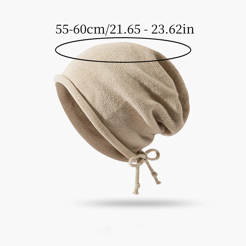 قبعة للنساء متعددة الاستخدامات في خريف وشتاء، محيط الرأس الكبير، حواف ملفوفة، قبعات تكدرت تظهر الوجه، قبعة باردة برأس صغير #3