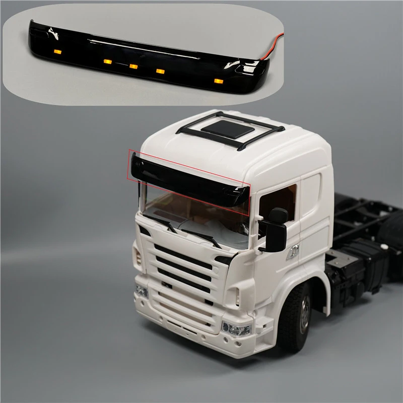 LED 1 Zestaw symulacyjnych plastikowych białych osłon przeciwsłonecznych do 1/14 Tamiya RC Truck Car Scania R730 R620 R470 56323 Diy Parts Toys