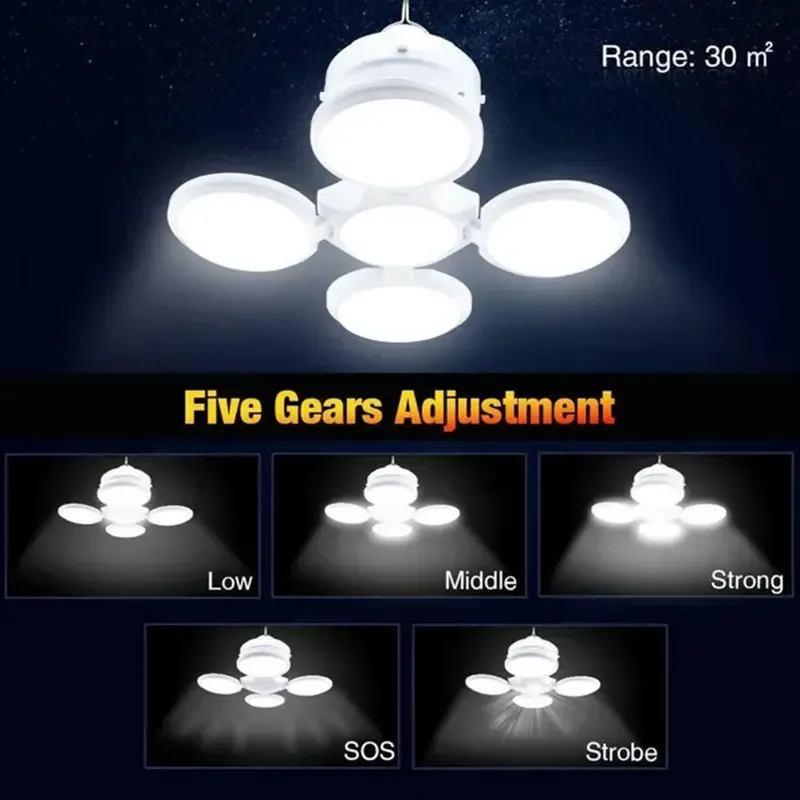 Outdoor Solar Folding Light Portable USB Rechargeable LED Bulb Search Lights Camping Torch Emergency Lamp for Power Outages