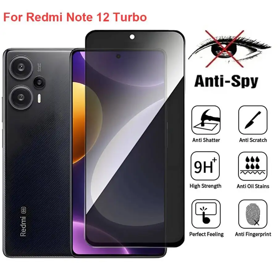 

For Xiaomi Note 12 Anti Spy Privacy Tempered Glass Screen Protector Compatible For Redmi Note12 Turbo Phone Film